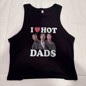 Jonas Brothers Black 'I Love Hot Dads' Graphic Tank Top